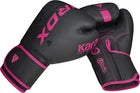 Pair of black and pink boxing gloves