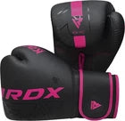 Black and pink boxing gloves with 'RDX' branding on a white background