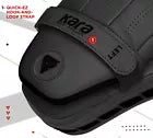 Black focus pad with red accents on a white background