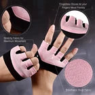 Pink silicone gloves with wrist straps on a black background