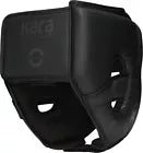 Black headguard on a white background