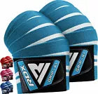 Blue knee wraps