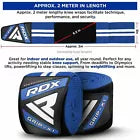 blue knee wraps with product information