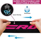 Pink knee wraps with product information