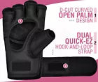 Pink MMA glove showing palm and strap design