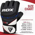 RDX size chart for gloves on a white background