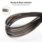 Close-up of a sturdier and wear-resistant skipping rope cable with a thick spiral metal wire core.