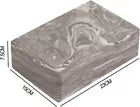 Rectangular yoga block with dimensions labelled