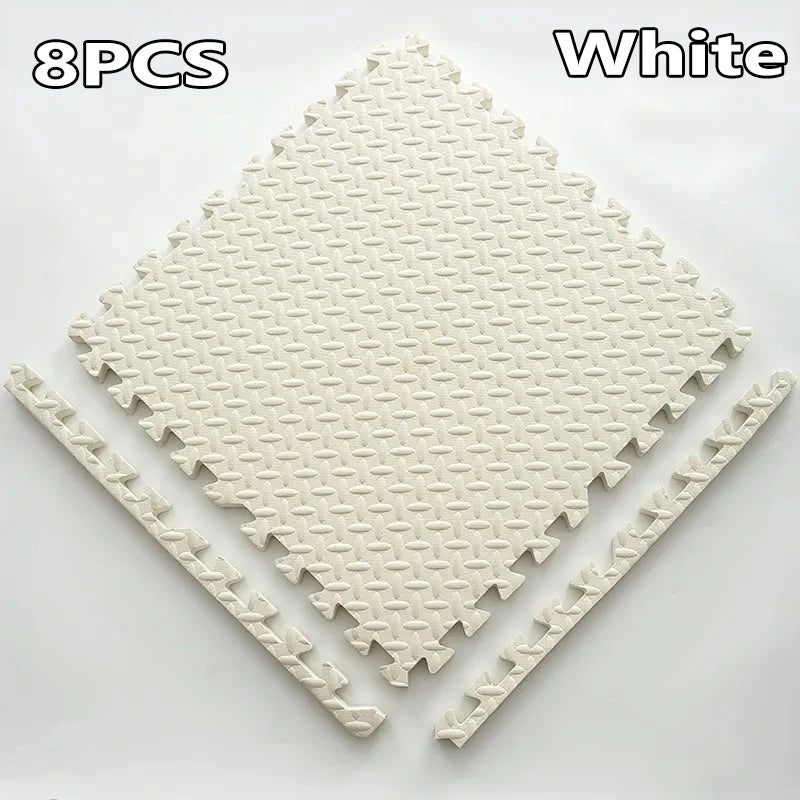 1-16PCS 30*30Cm Sports Gym Protection EVA Leaf Grain Floor Mats Yoga Fitness Non-Slip Splicing Rugs Thicken Shock Room Workout