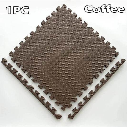 1-16PCS 30*30Cm Sports Gym Protection EVA Leaf Grain Floor Mats Yoga Fitness Non-Slip Splicing Rugs Thicken Shock Room Workout