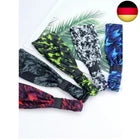 Set of colourful headbands with camouflage patterns on a white background