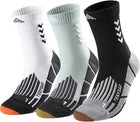 Three running socks on a white background